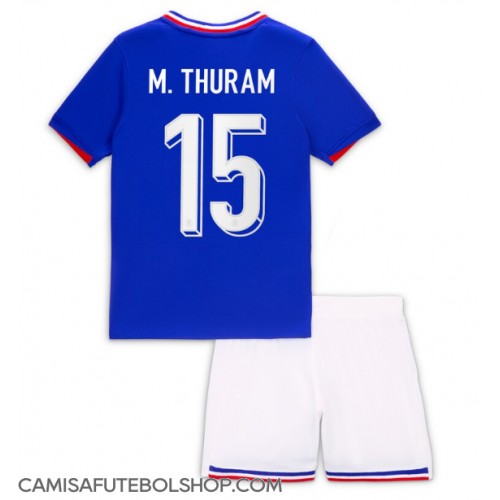 Camisa de time de futebol França Marcus Thuram #15 Replicas 1º Equipamento Infantil Europeu 2024 Manga Curta (+ Calças curtas)